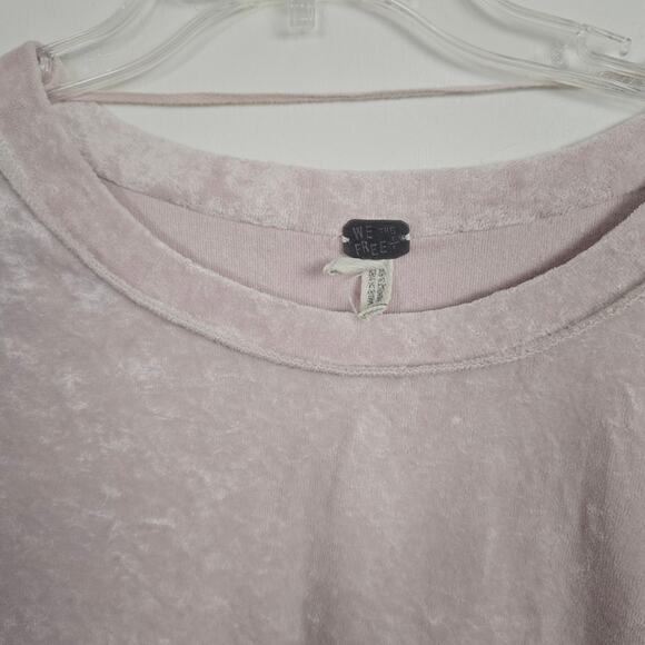 We The Free People Top Milan Light Pink Crushed Velvet Fairy Core Whimisy S - Picture 3 of 11